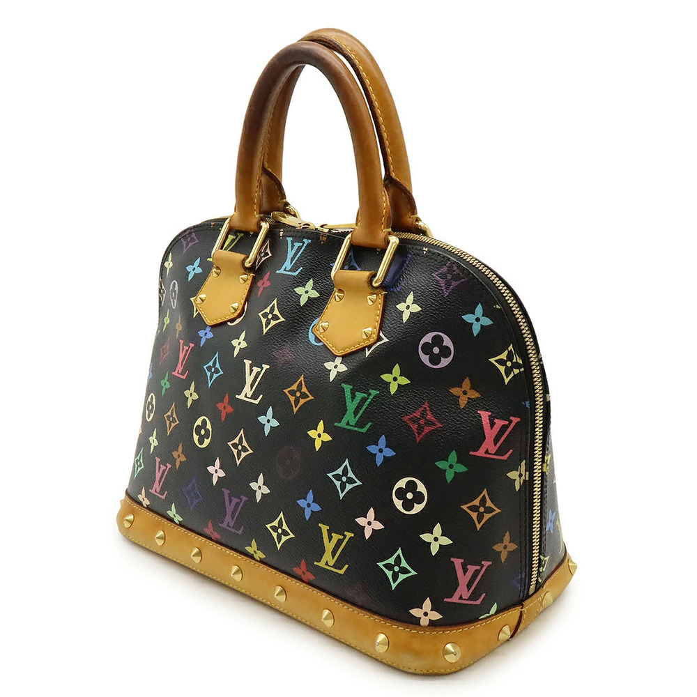 Louis Vuitton Monogram Alma Studs Black Multicolor Handbag Noir Black